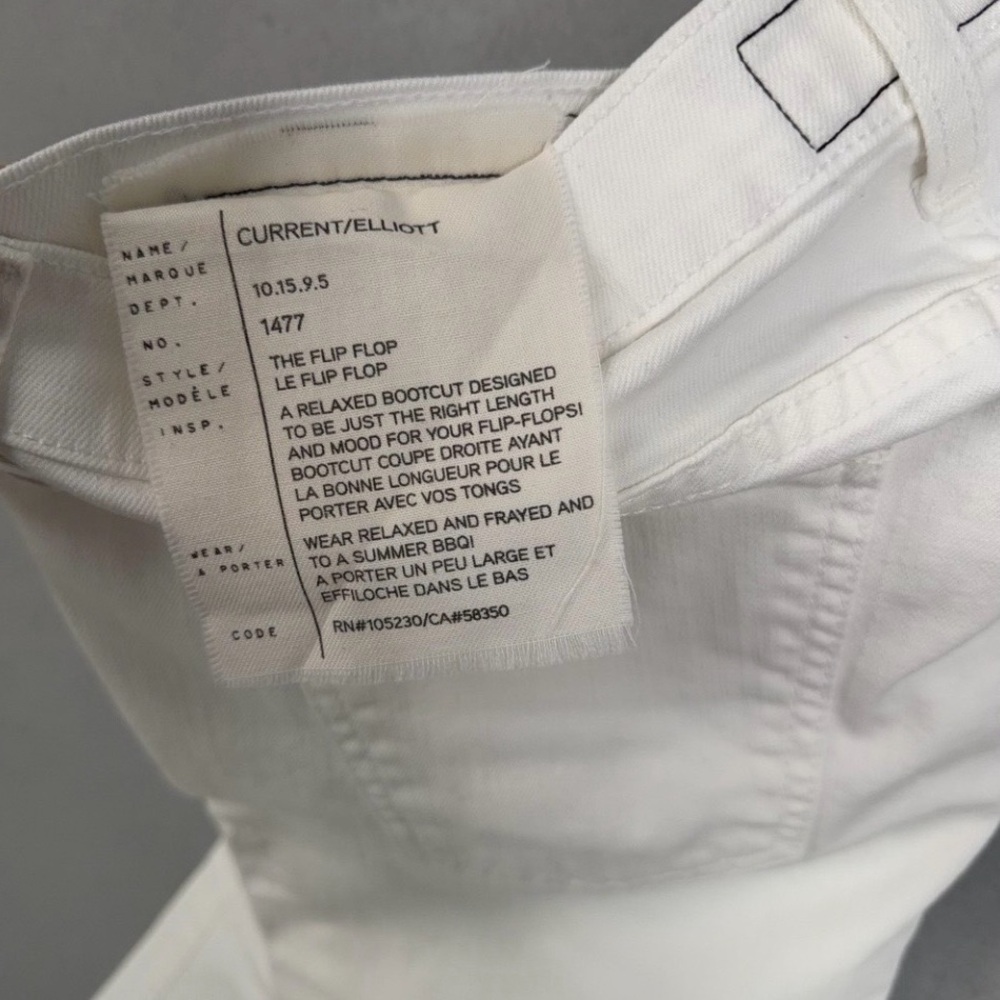 Current Elliott Jeans Womens 29 White The Flip Flop Mid Rise Flare Frayed Hem - Picture 6 of 13